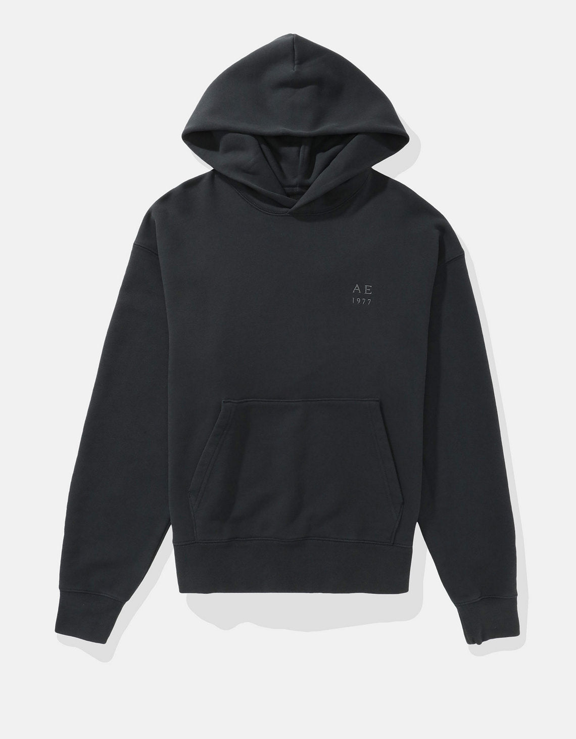 Sudadera con capucha de lujo relajado y pesado Ae - Negro 0193_2707_001_f