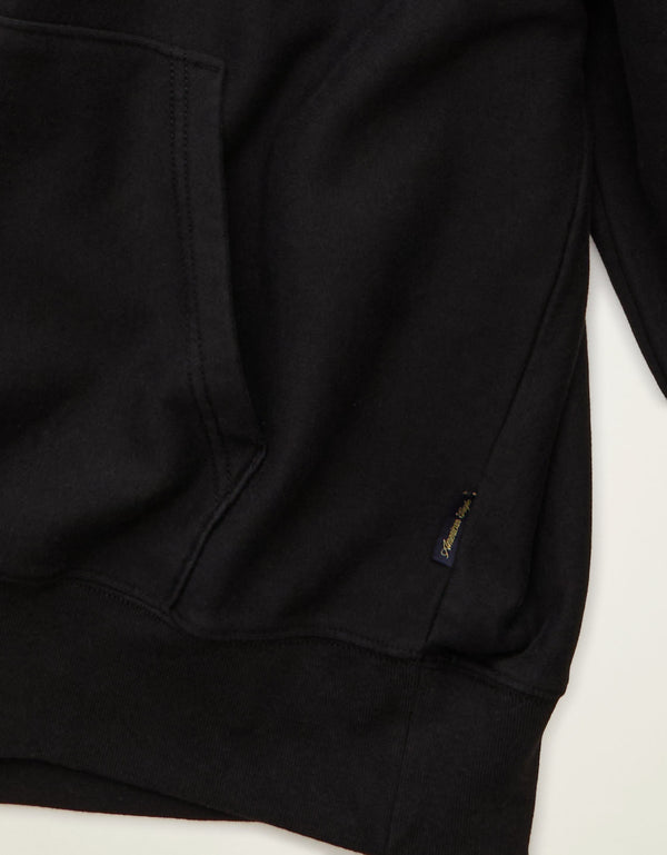 Sudadera con capucha de lujo relajado y pesado Ae - Negro