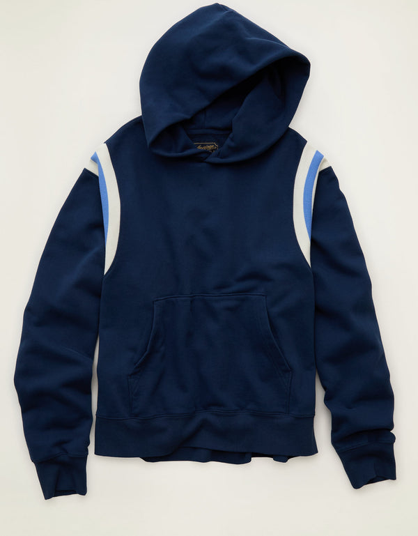Sudadera con capucha de lujo relajado y pesado Ae - Azul