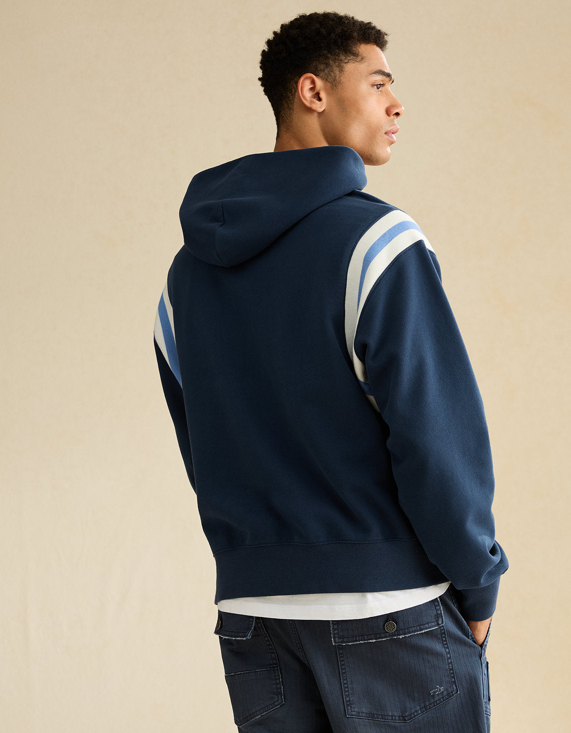 Sudadera con capucha de lujo relajado y pesado Ae - Azul 0193_2970_334_ob