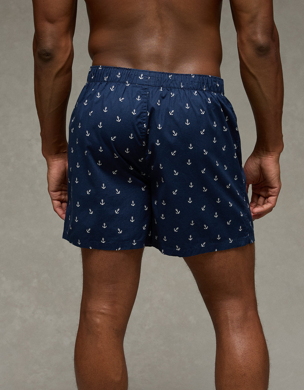 Bóxer corto elástico con anclas para hombre de Aeo - Azul 0220_0101_410_ob