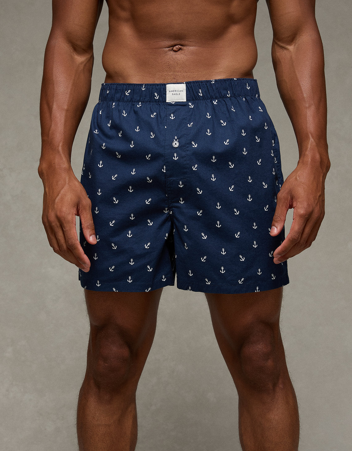 Bóxer corto elástico con anclas para hombre de Aeo - Azul 0220_0101_410_of