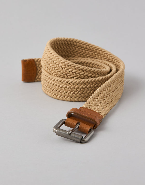 Cinturón Trenzado para Hombre - Caqui