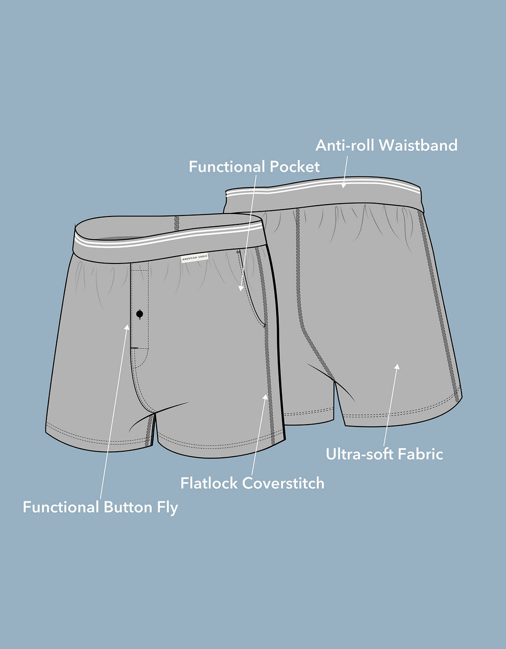 Boxer clásico de popelina con bolsillo para hombre Aeo - Caqui 0231_0005_375_d3