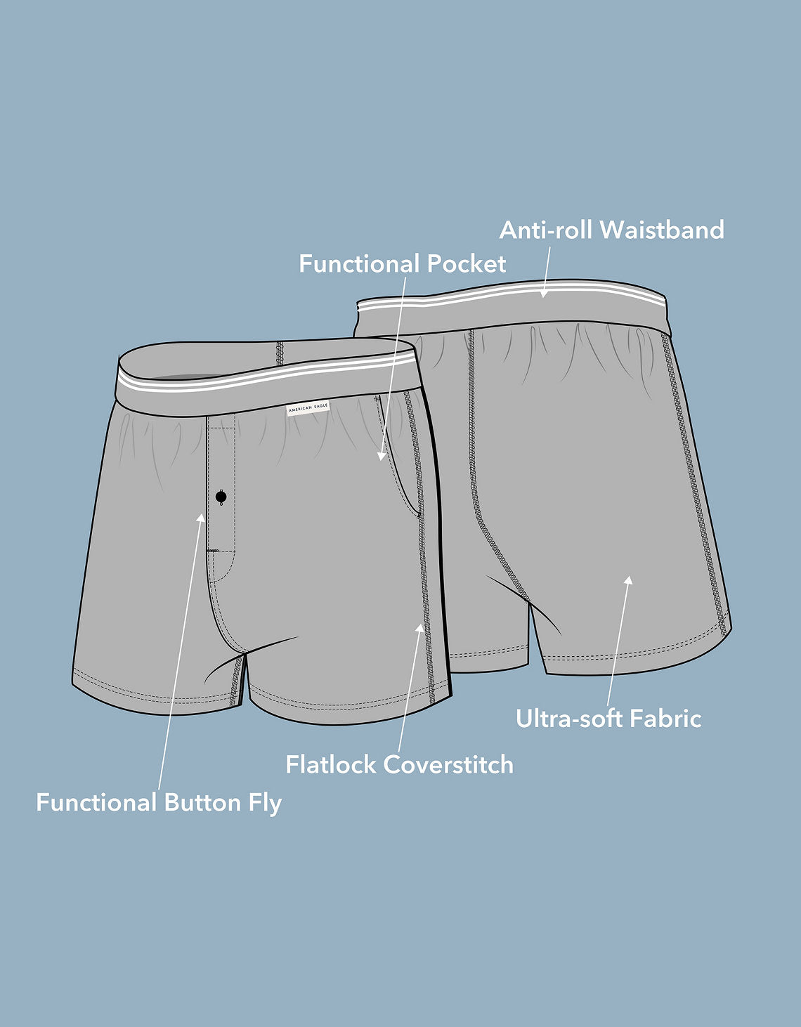 Boxer clásico de popelina con bolsillo para hombre Aeo - Caqui 0231_0005_375_d3