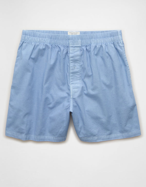 Boxer clásico de popelina con bolsillo para hombre Aeo - Azul