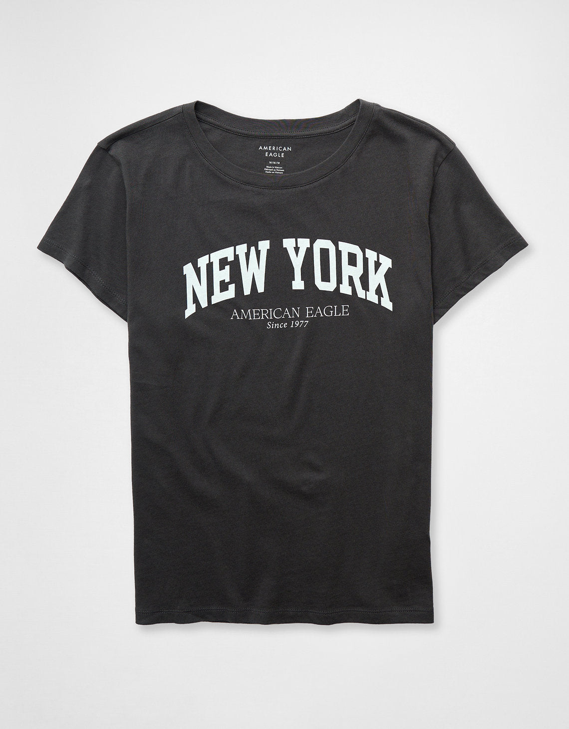 Camiseta Gráfica de Marca Ae - Negro Decolorado 0300_1150_094_f