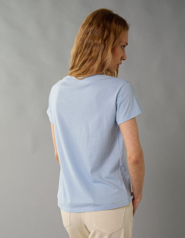 Camiseta Gráfica de Marca Ae - Azul