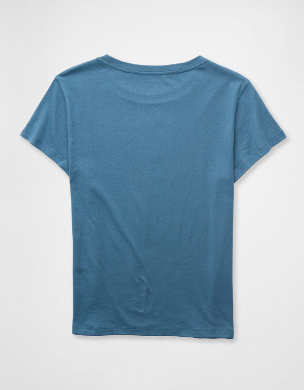 Camiseta Gráfica de Marca Ae - Azul