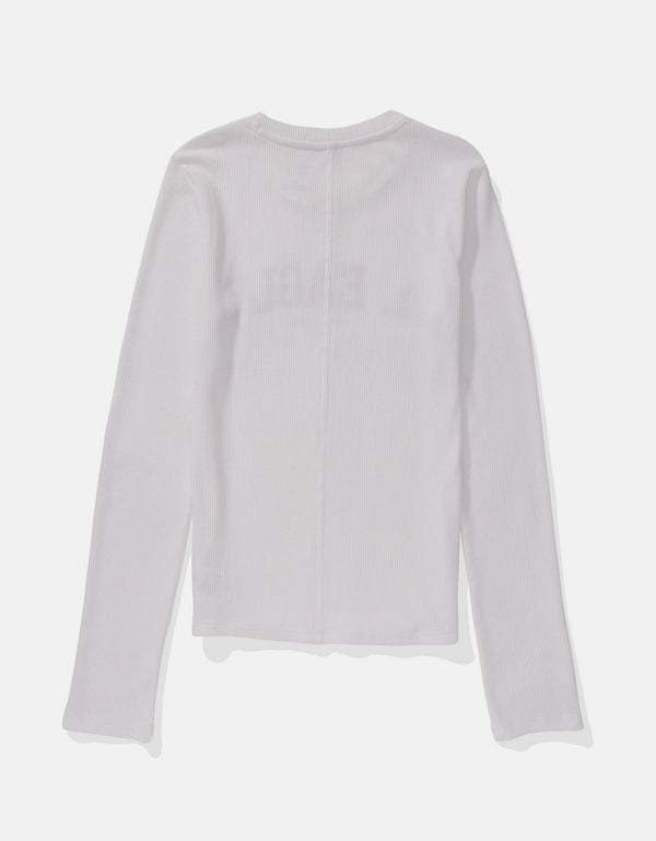 Camiseta AE gráfica con corte ajustado manga larga - Blanco