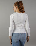 Camiseta AE gráfica con corte ajustado manga larga - Blanco 0300_9073_100_ob