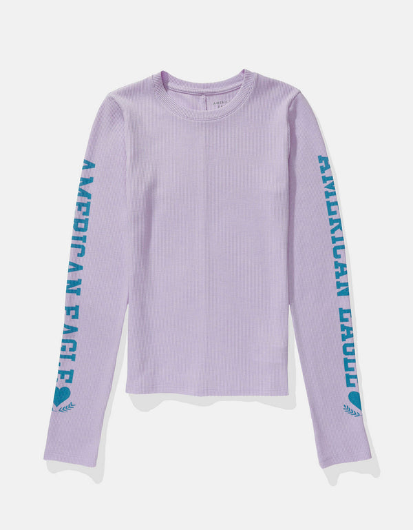 Camiseta AE gráfica con corte ajustado manga larga - Ciruela