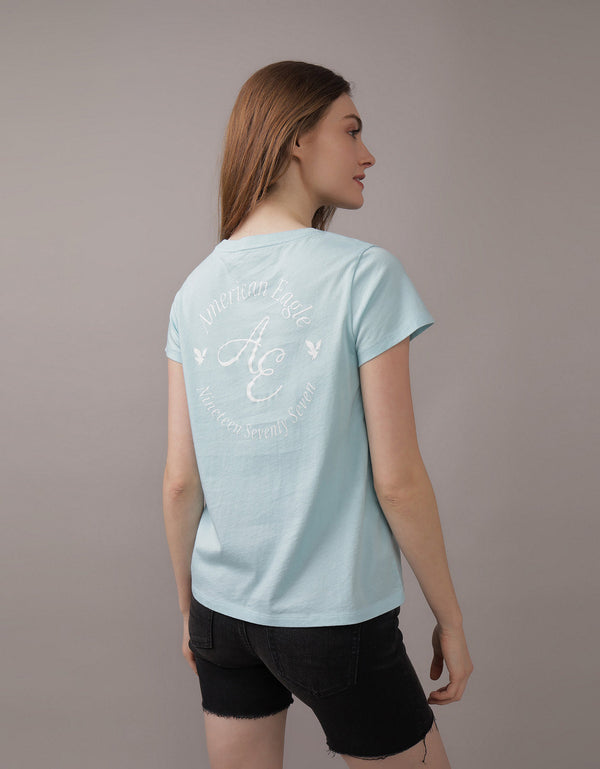 Camiseta AE gráfica con corte ajustado - Azul