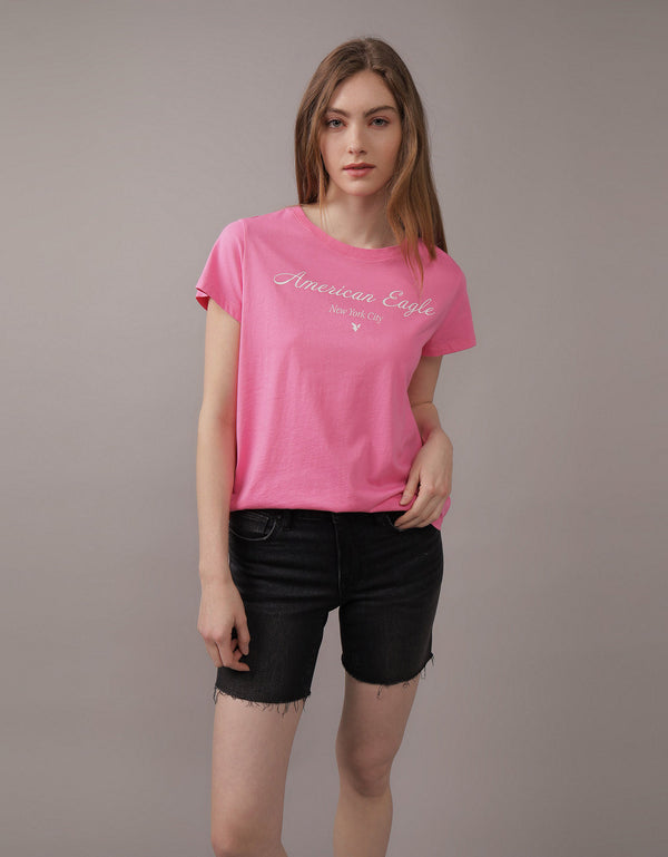 Camiseta AE gráfica con corte ajustado - Rosa