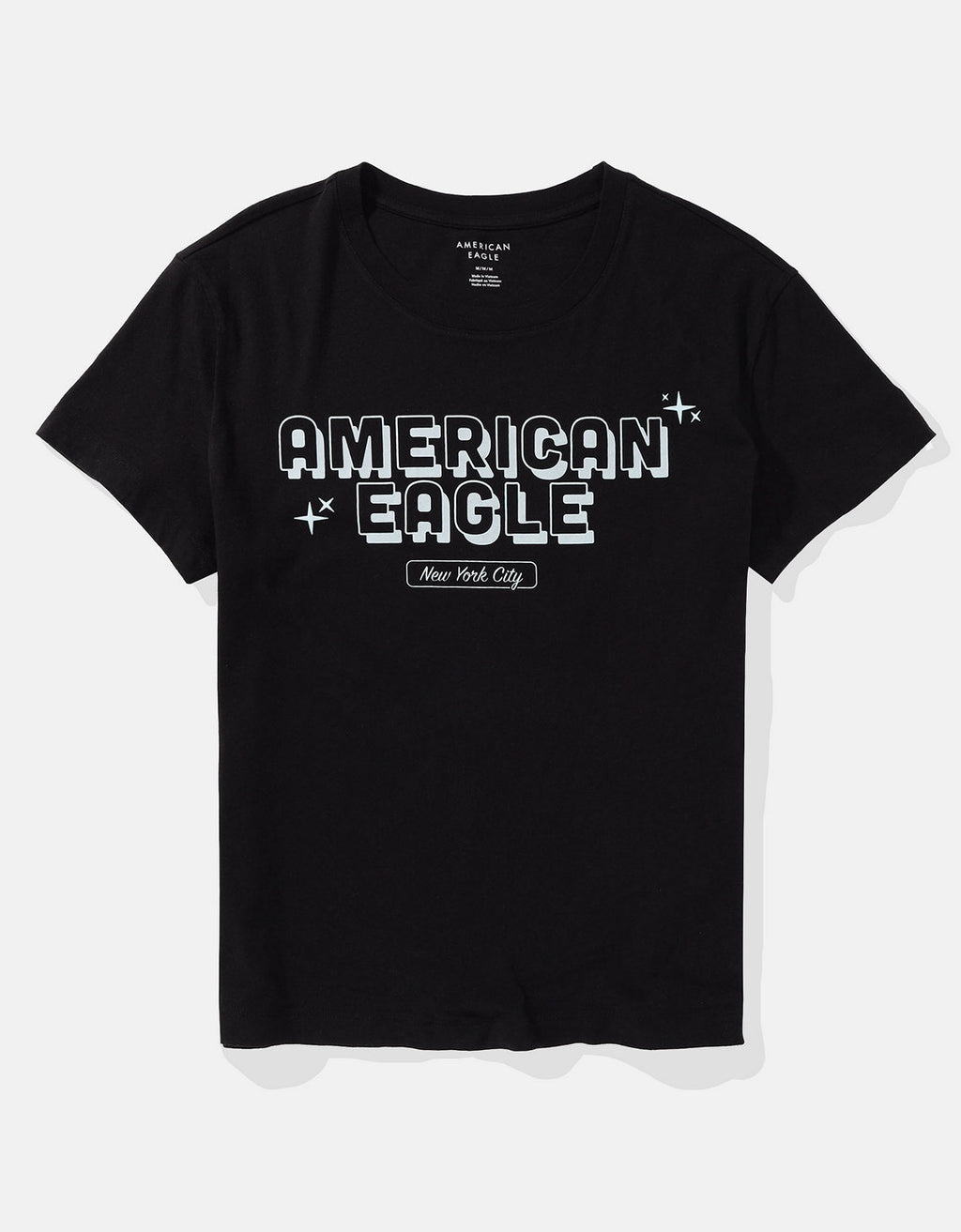 Camiseta AE gráfica con corte ajustado - Negro 0300_9514_001_f