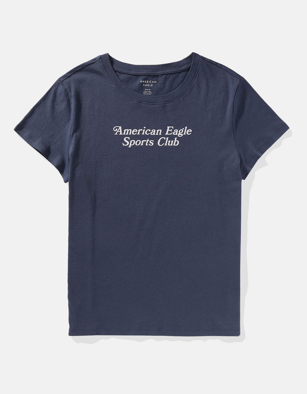 Camiseta AE con estampado manga corta de mujer - Azul 0300_9593_400_f