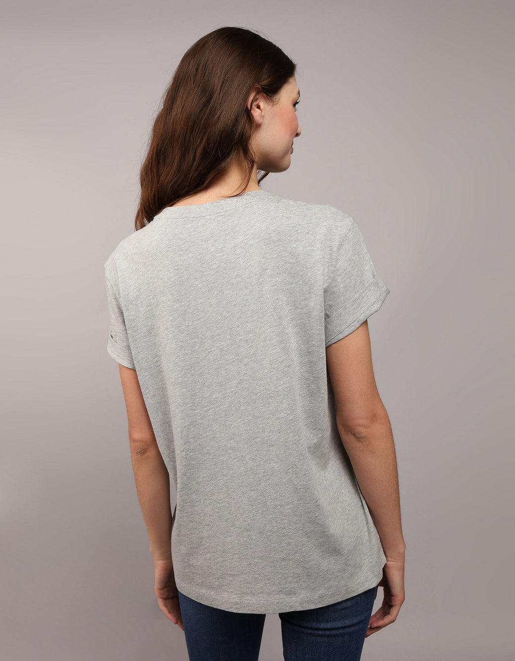 Camiseta con Gráfico Manga Corta Mujer AE - Gris 0300_9595_006_ob