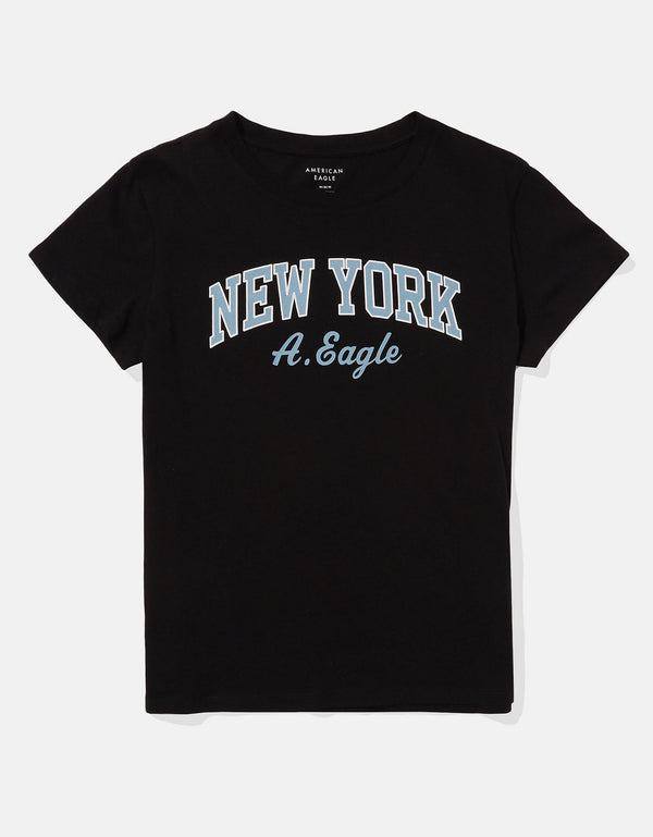Camiseta con Gráfico Manga Corta Mujer AE - Negro