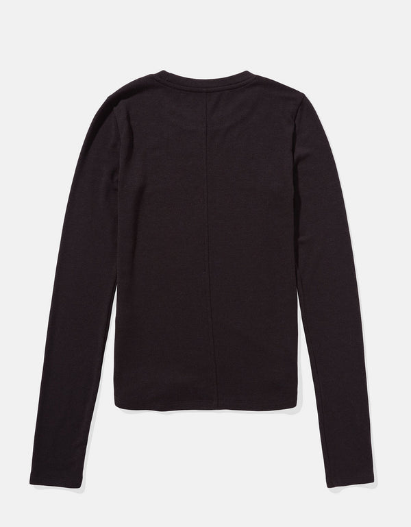 Camiseta cuello redondo Manga Larga con gráfico Mujer AE - Negro