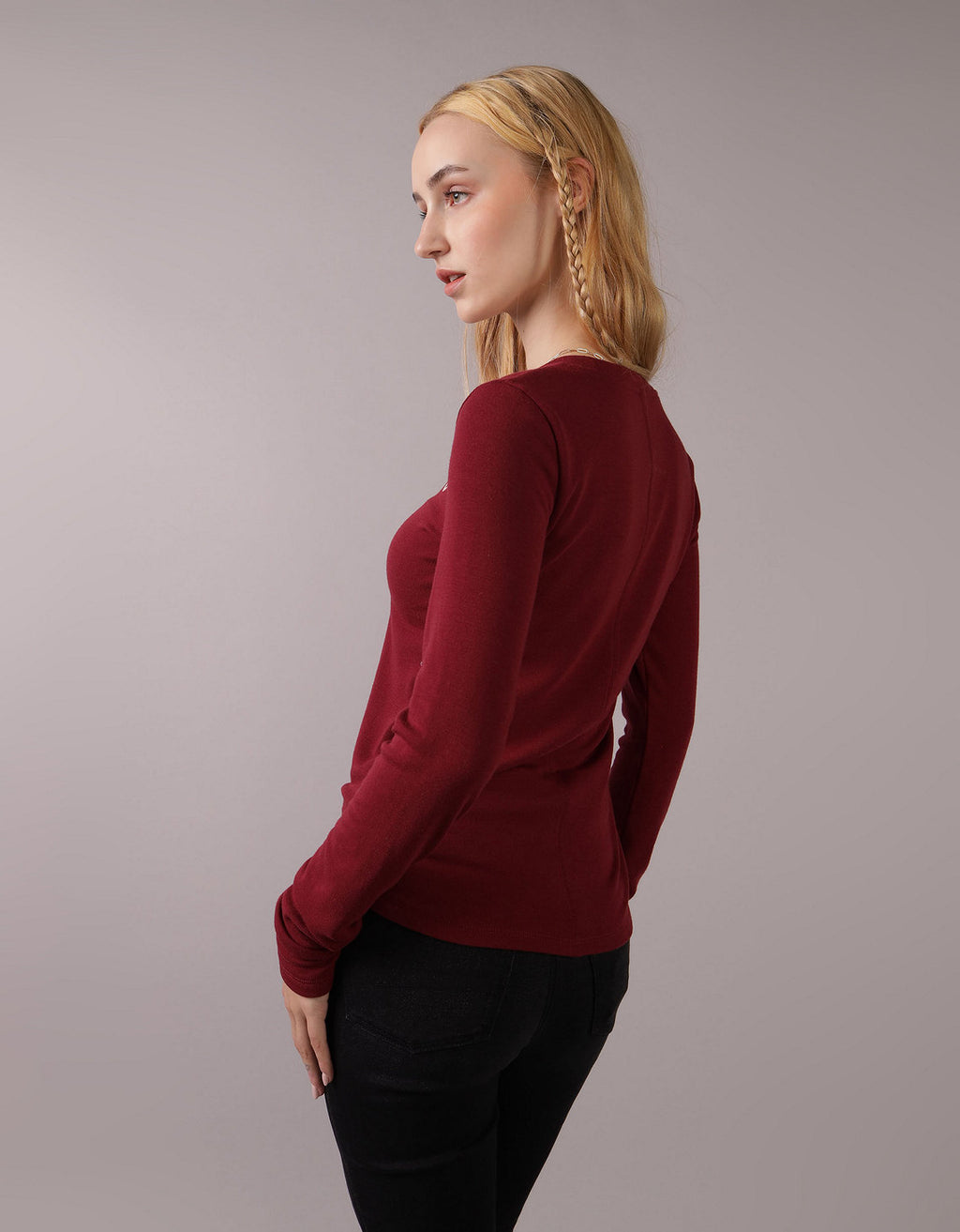 Camiseta cuello redondo Manga Larga con gráfico Mujer AE - Generico 0300_9751_613_ob