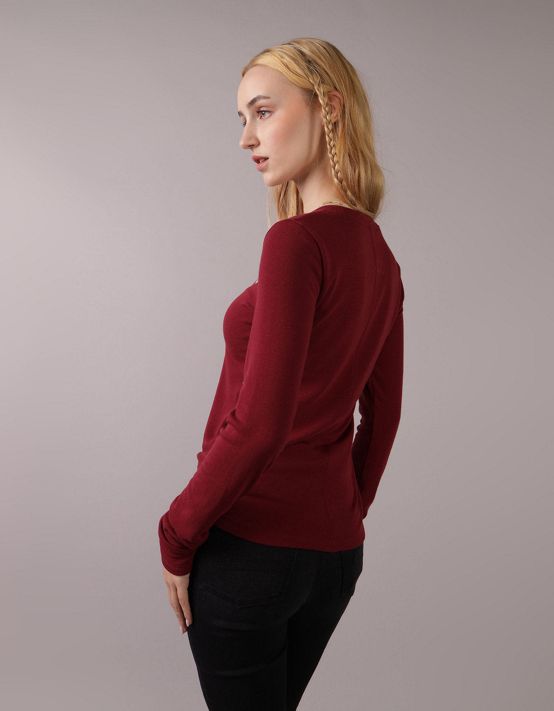 Camiseta cuello redondo Manga Larga con gráfico Mujer AE - Generico 0300_9751_613_ob