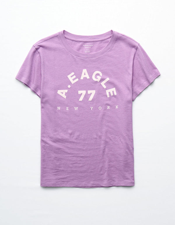 Camiseta con gráfico de mujer AE - Morado