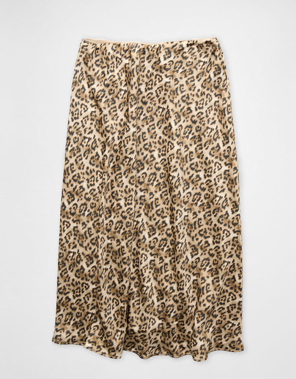 Falda Midi de Satin Tiro Alto Ae - Multicolor