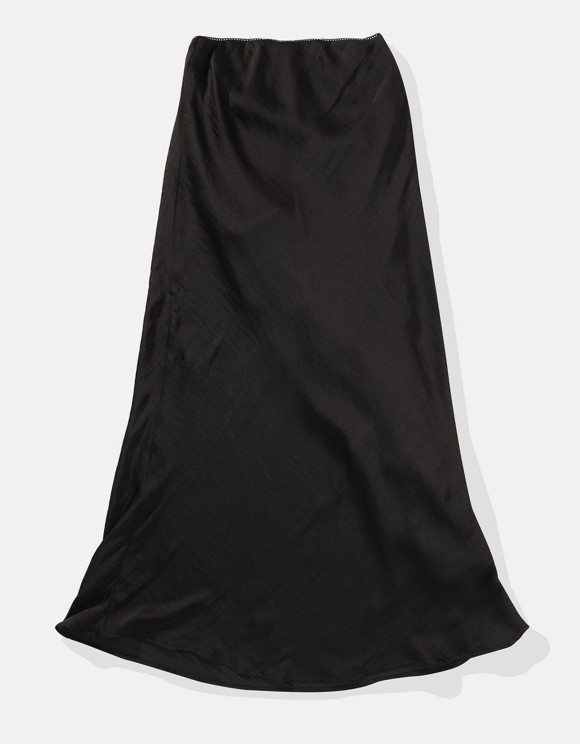 Falda midi de tiro alto Ae con abertura - Negro 0313_4976_001_b