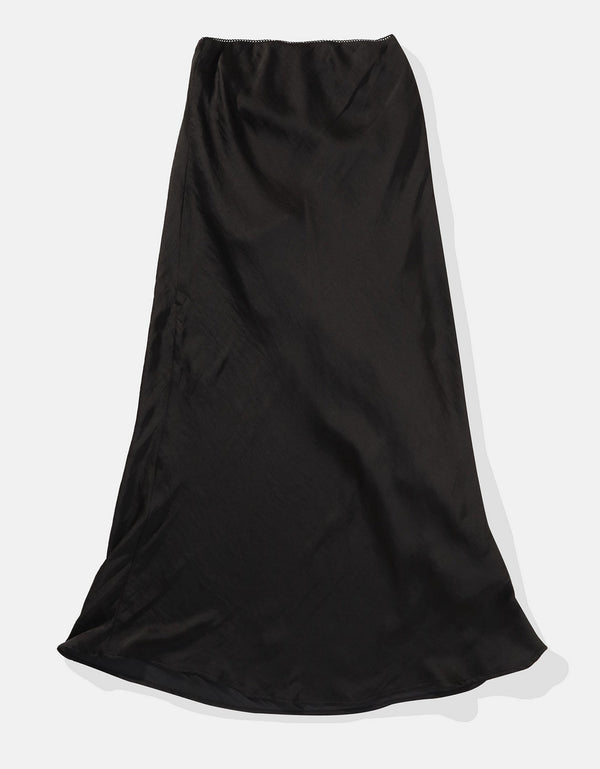 Falda midi de tiro alto Ae con abertura - Negro