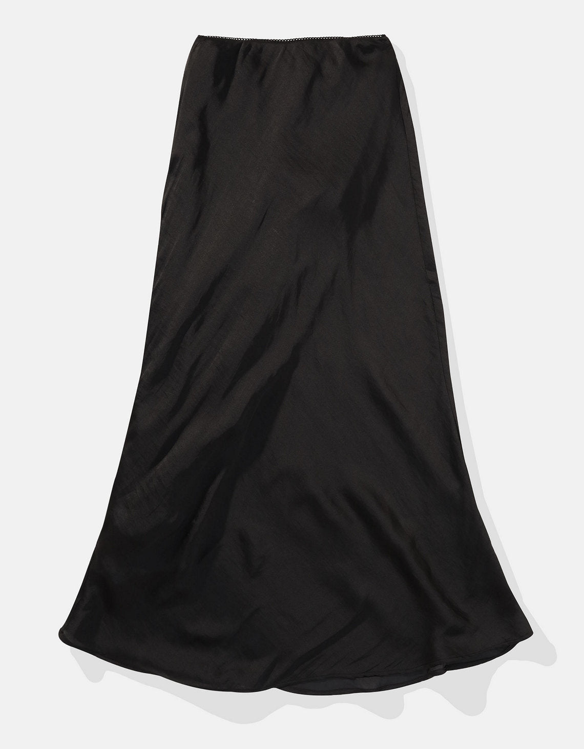 Falda midi de tiro alto Ae con abertura - Negro 0313_4976_001_f
