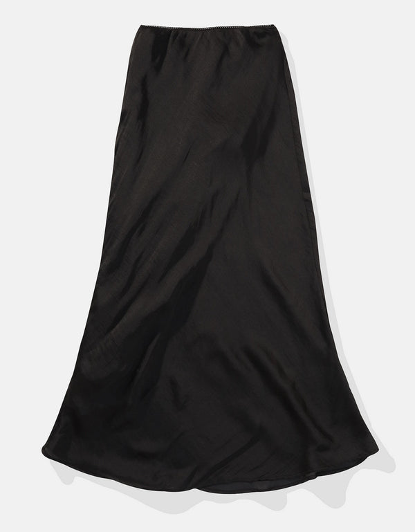 Falda midi de tiro alto Ae con abertura - Negro
