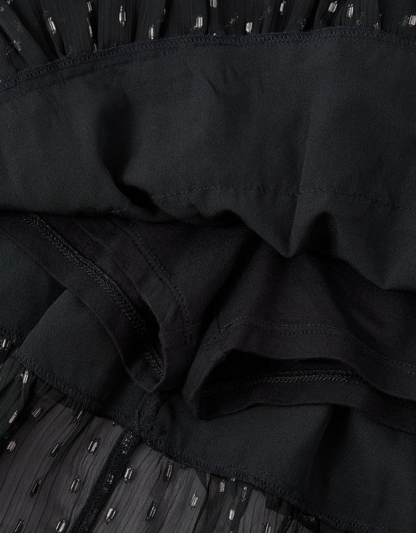 Falda pantalón mini con volante de Ae - Negro