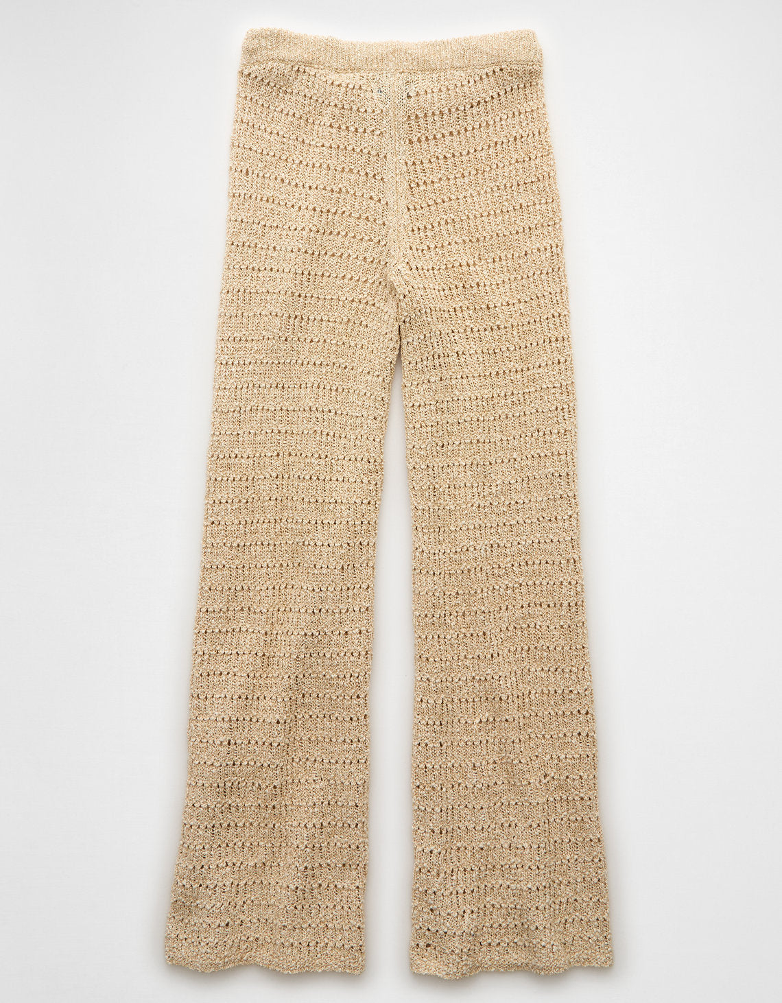 Pantalón acampanado de crochet de cintura alta de AE - Neutro_ebc8b2 0316_5395_676_b