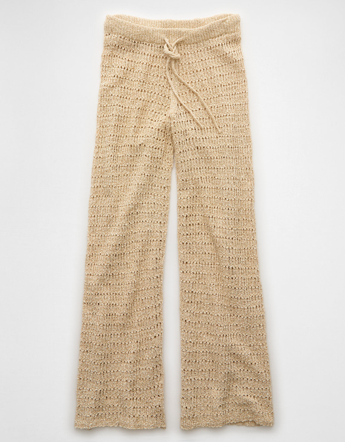 Pantalón acampanado de crochet de cintura alta de AE - Neutro_ebc8b2 0316_5395_676_f