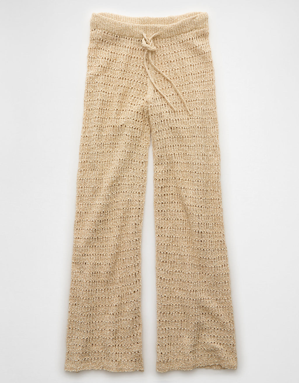 Pantalón acampanado de crochet de cintura alta de AE - Neutro_ebc8b2 0316_5395_676_f