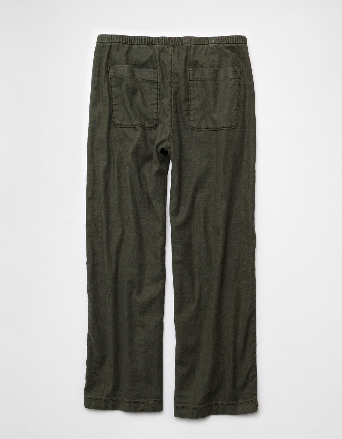 Pantalón ajustable de lino mezclado de talle bajo Ae Stretch - Verde 0316_5696_300_b