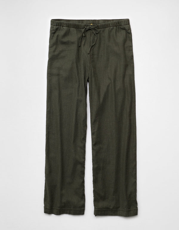 Pantalón ajustable de lino mezclado de talle bajo Ae Stretch - Verde