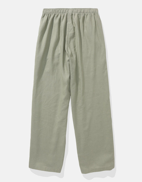 Pantalón en Mezcla de Lino con Pretina Elástica para Mujer - Generico