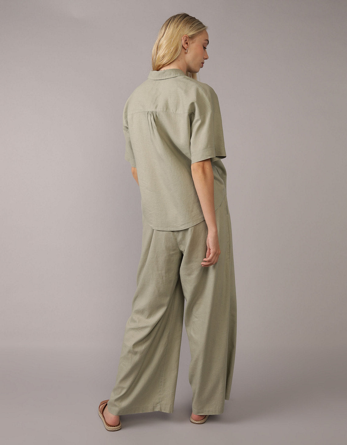 Pantalón en Mezcla de Lino con Pretina Elástica para Mujer - Generico 0316_8271_341_ob
