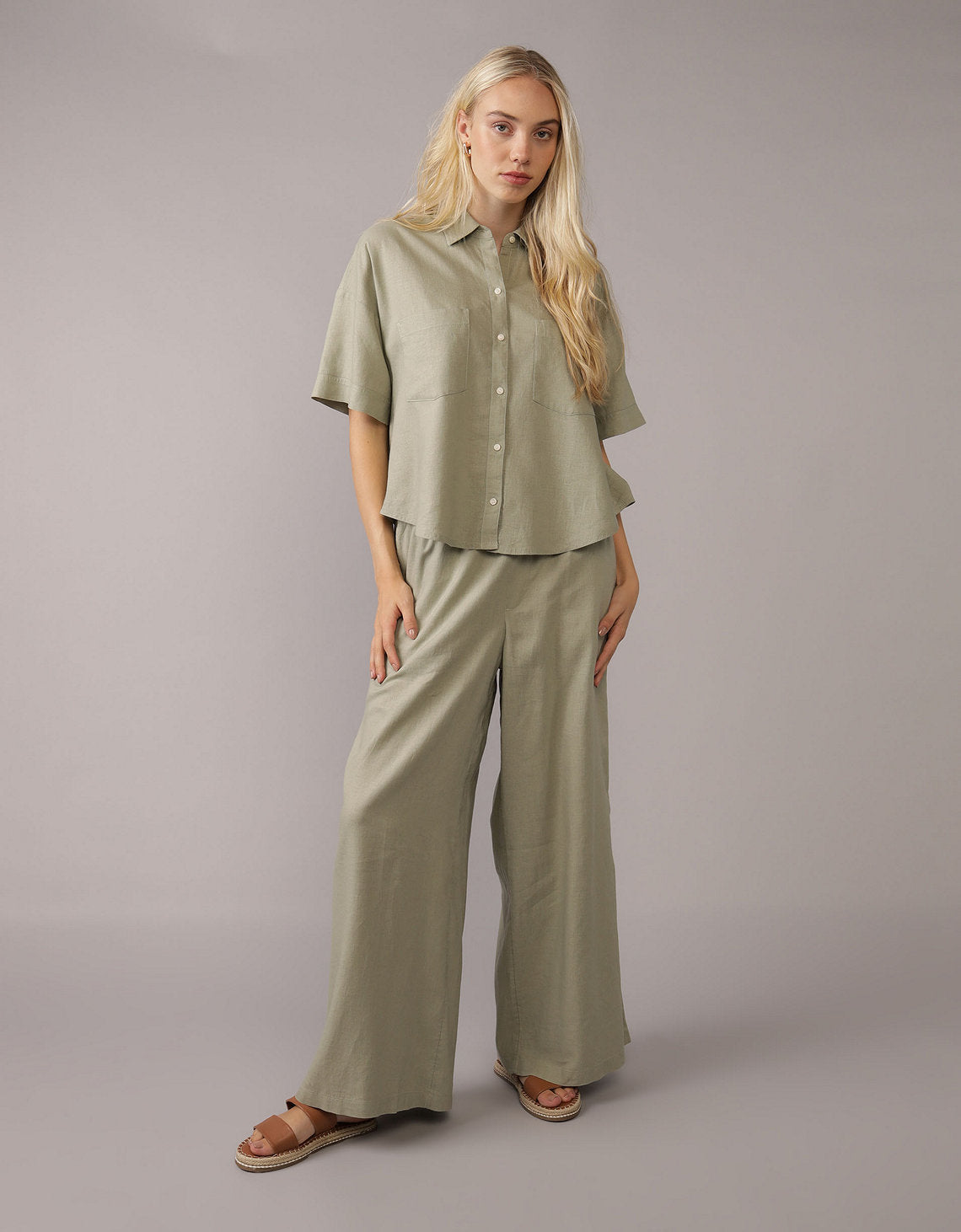 Pantalón en Mezcla de Lino con Pretina Elástica para Mujer - Generico 0316_8271_341_of