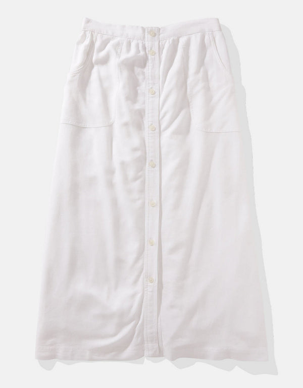 Falda AE larga con botones para mujer - Blanco