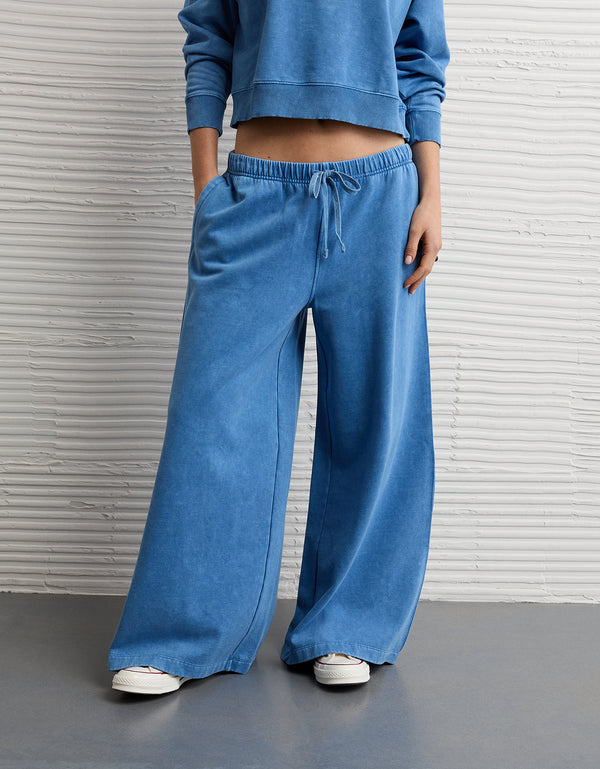 Pantalón Chándal Wide Leg Ae - Azul