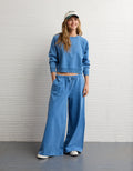 Pantalón Chándal Wide Leg Ae - Azul 0329_5683_400_of