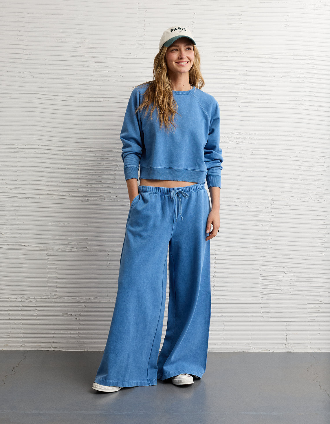 Pantalón Chándal Wide Leg Ae - Azul 0329_5683_400_of