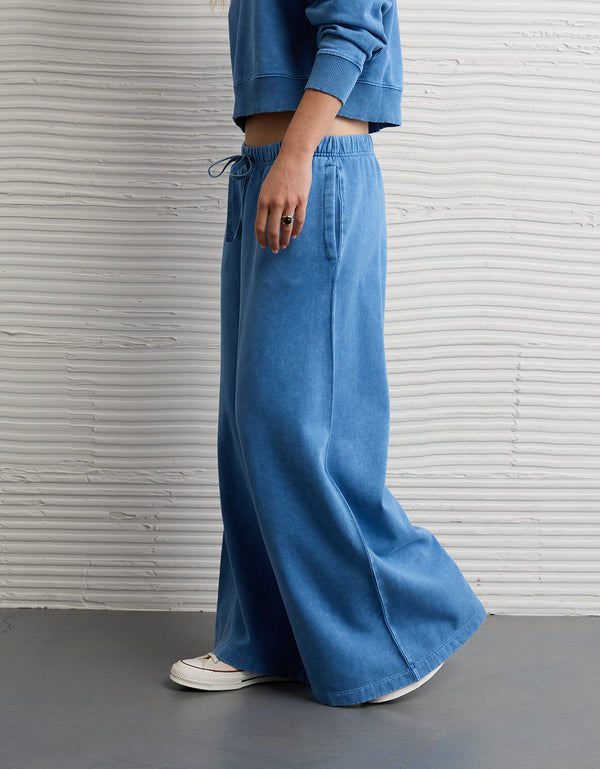 Pantalón Chándal Wide Leg Ae - Azul