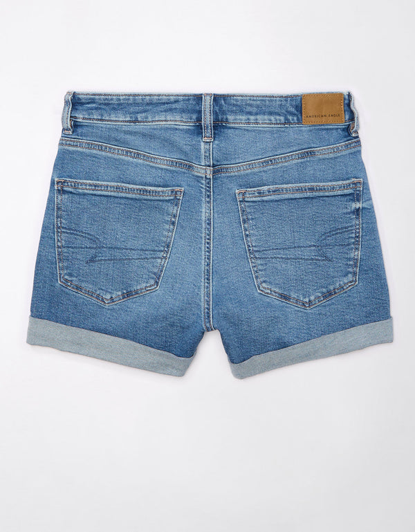 Short Denim Mom con Stretch Mujer AE - Azul