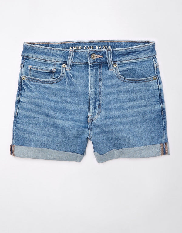 Short Denim Mom con Stretch Mujer AE - Azul