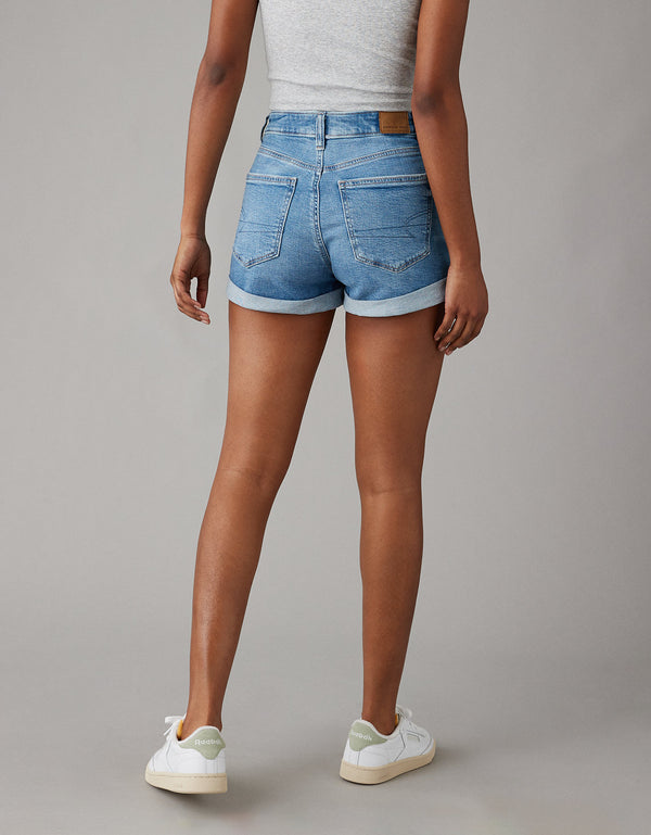 Short Denim Mom con Stretch Mujer AE - Azul