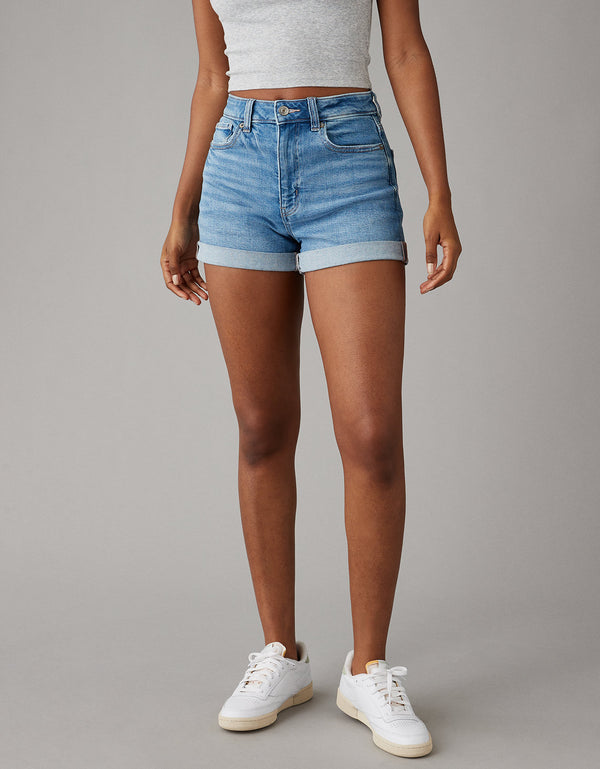 Short Denim Mom con Stretch Mujer AE - Azul