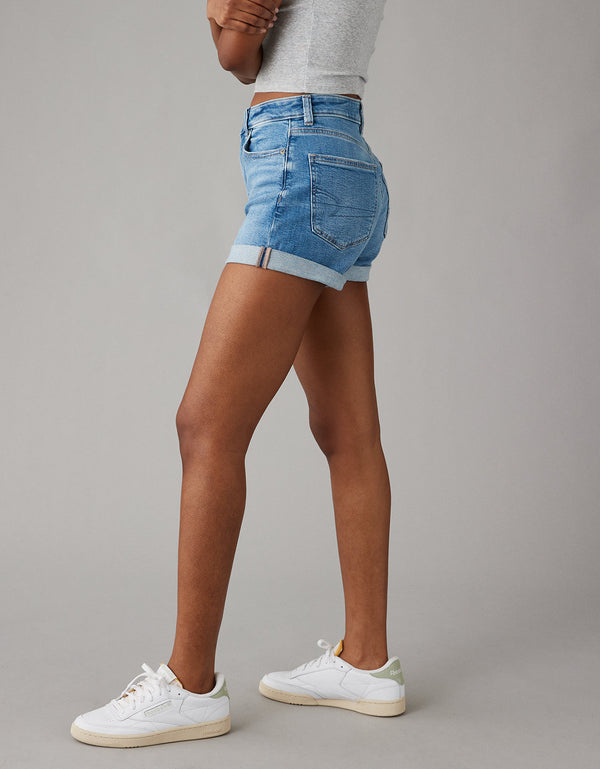 Short Denim Mom con Stretch Mujer AE - Azul